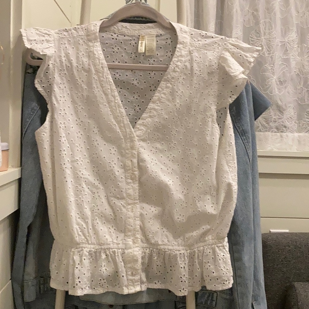 white eyelet blouse